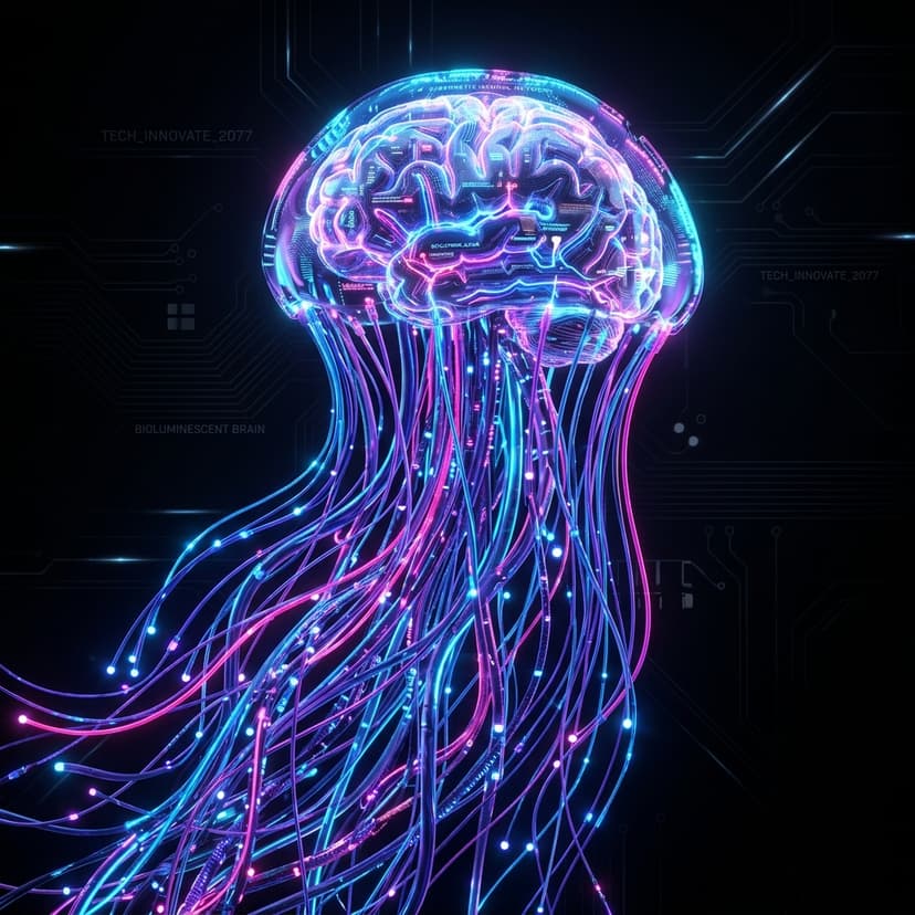 AI Agent Night Neural Brain Jellyfish